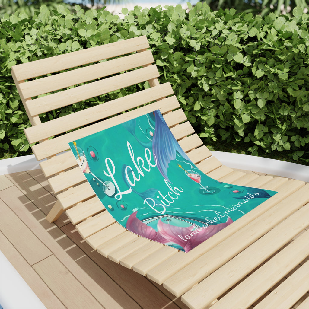 Lake Bitch Beach Towel — Mermaid Tail & Cocktail Lake Vibes