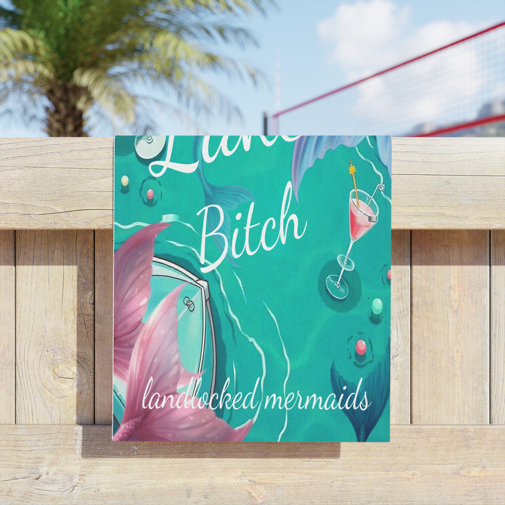 Lake Bitch Beach Towel — Mermaid Tail & Cocktail Lake Vibes